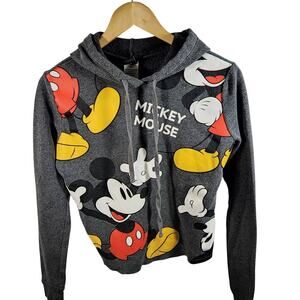 Disney Childs Size XSmall Gray Mikey Mouse Pullover Hoodie Sweatshirt
